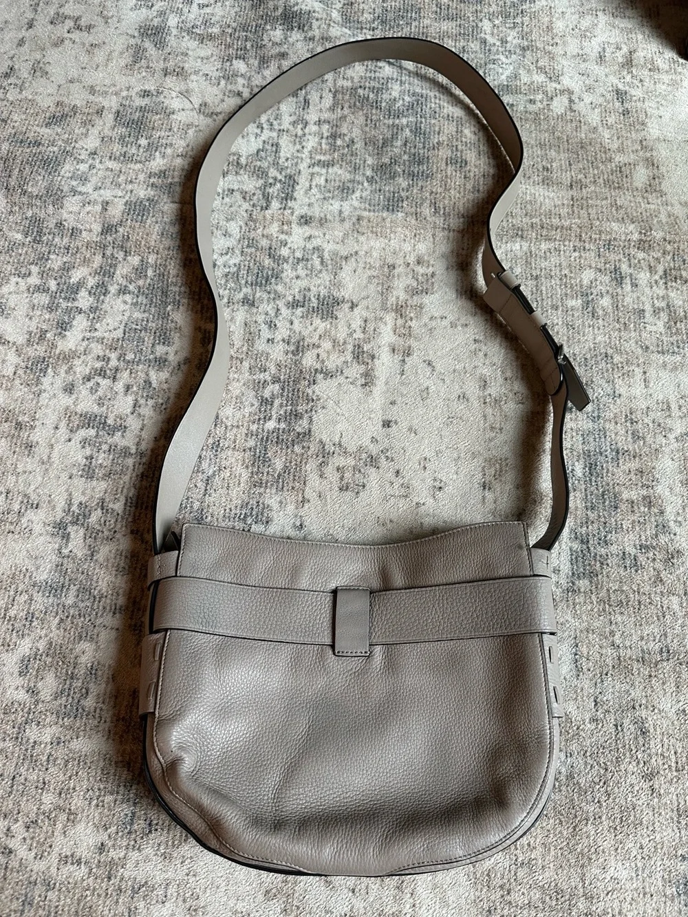 Tory Burch Gemini Link Hobo Shoulder Crossbody Bag French Grey Adjustable Strap